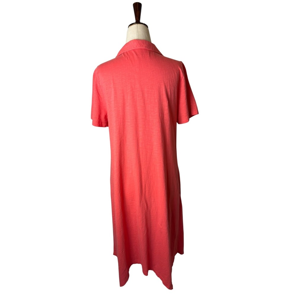 Soft Surroundings Danielle Button Dress Women Medium Pink Coral Slub Knit Boho - Picture 3 of 10